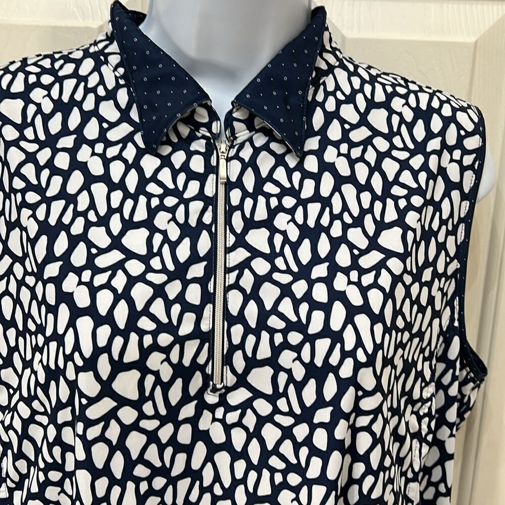 Lady Hagan Golf Top Slacks Matching Set Womens XLarge Sleeveless Navy Blue White - Picture 5 of 13